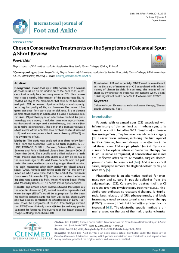 (PDF) International Journal of Foot and Ankle Chosen Conservative ...
