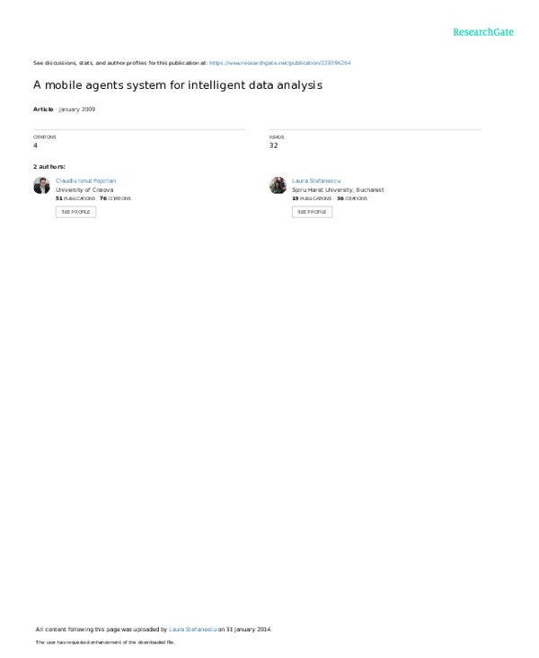(PDF) A mobile agents system for intelligent data analysis