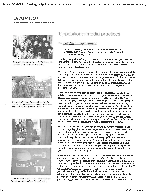 (PDF) Oppositional Media Practices