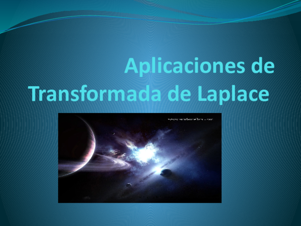 (PPT) Aplicaciones de Transformada de Laplace