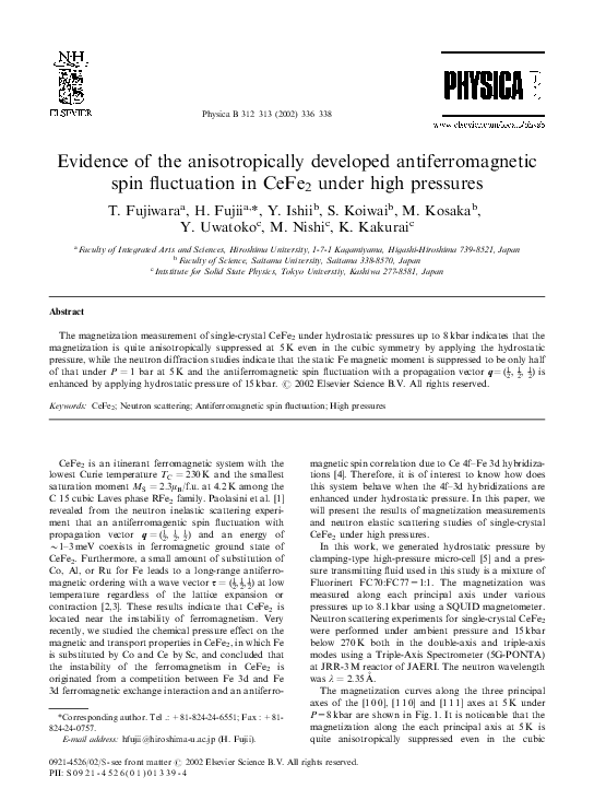 (PDF) Evidence of the anisotropically developed antiferromagnetic spin ...