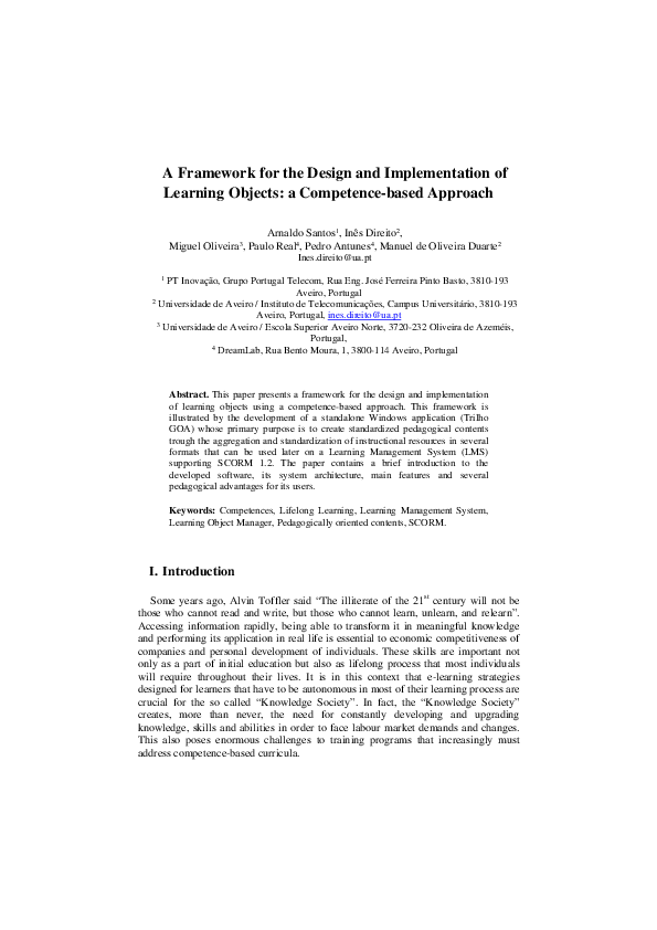 (PDF) A Framework for the Design and Implementation of Learning Objects ...