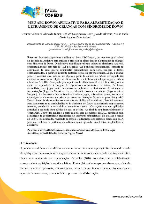 (PDF) MEU ABC DOWN: APLICATIVO PARA ALFABETIZAÇÃO E LETRAMENTO DE ...