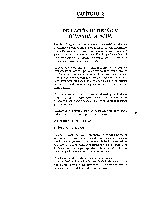 (PDF) POBLACION DE DISENO Y DEMANDA DE AGUA