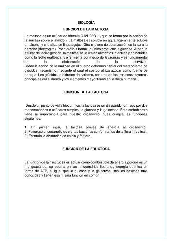 Funcion de la glucosa