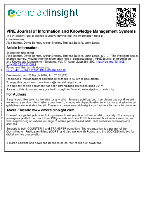 Journal Of Information Management Systems (PDF) VINE Journal of Information and Knowledge Management Systems