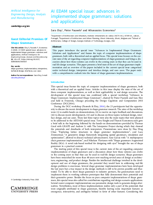(PDF) Promises Of Shape Grammars