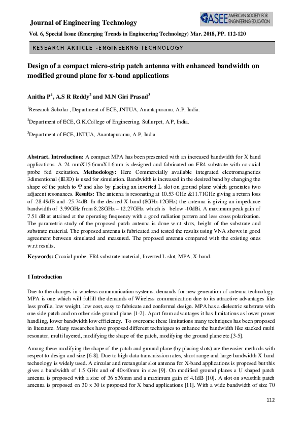 PDFBandwidth Improvement of Microstrip Patch Antenna using Partial Ground ...