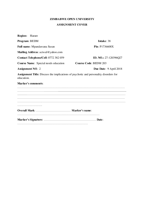 (DOC) ZIMBABWE OPEN UNIVERSITY