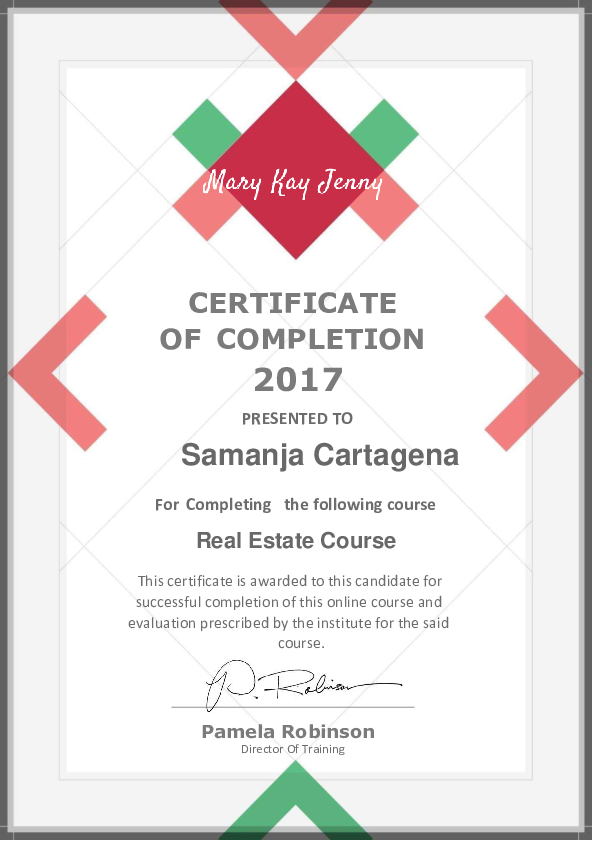 (PDF) CERTIFICATE OF COMPLETION 2017 PRESENTED TO For Completing the