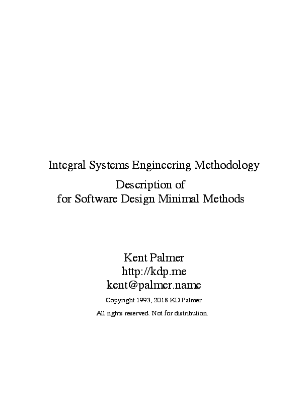  PDF Description Of Integral Software Design Minimal Methods Kent