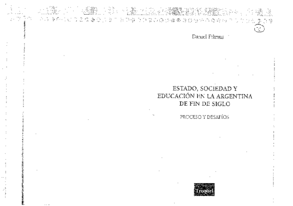 (PDF) Filmus, D. Estado, sociedad y educacion en la Argentina de fin de