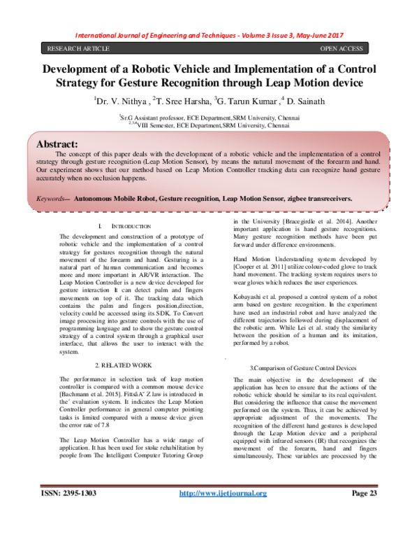 (PDF) Development of a Robotic Vehicle and Implementation of a Control ...