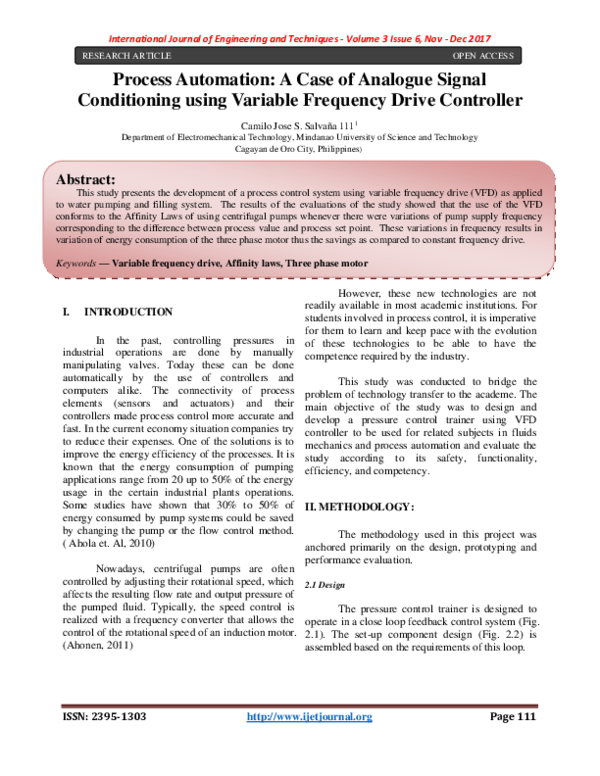 (PDF) Process Automation: A Case of Analogue Signal Conditioning using ...
