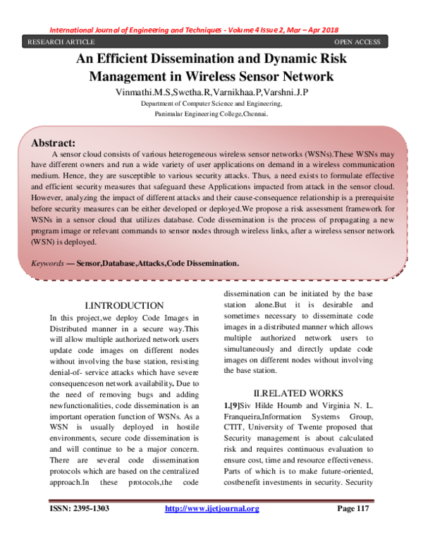 (PDF) An Efficient Dissemination and Dynamic Risk Management in