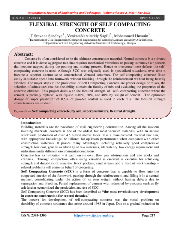 (PDF) FLEXURAL STRENGTH OF SELF COMPACTING CONCRETE