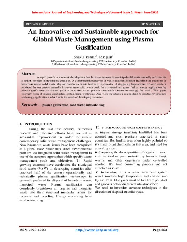 (PDF) An Innovative and Sustainable approach for Global Waste ...