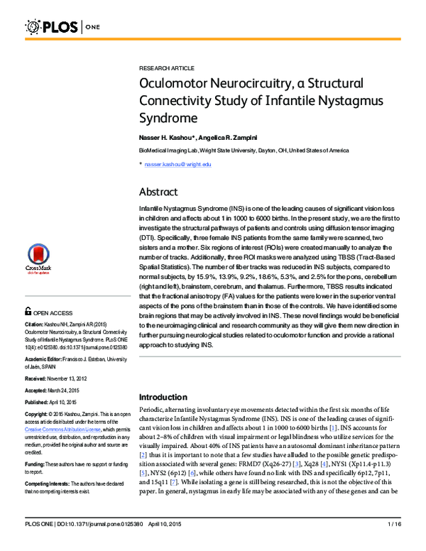 (PDF) Oculomotor Neurocircuitry, a Structural Connectivity Study of ...