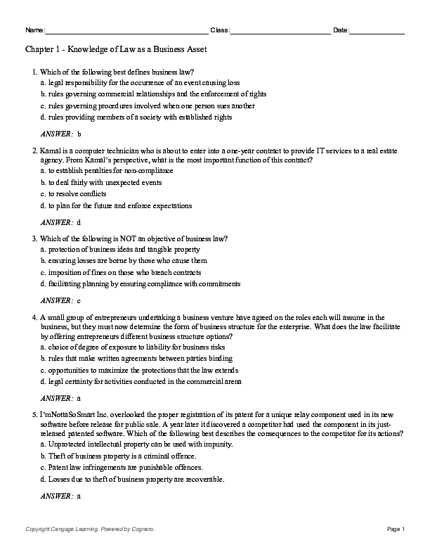 Pdf Test Bank For Canadian Business And The Law 6th Edition Pdf Test Bank For Canadian Business And The Law 6th Edition