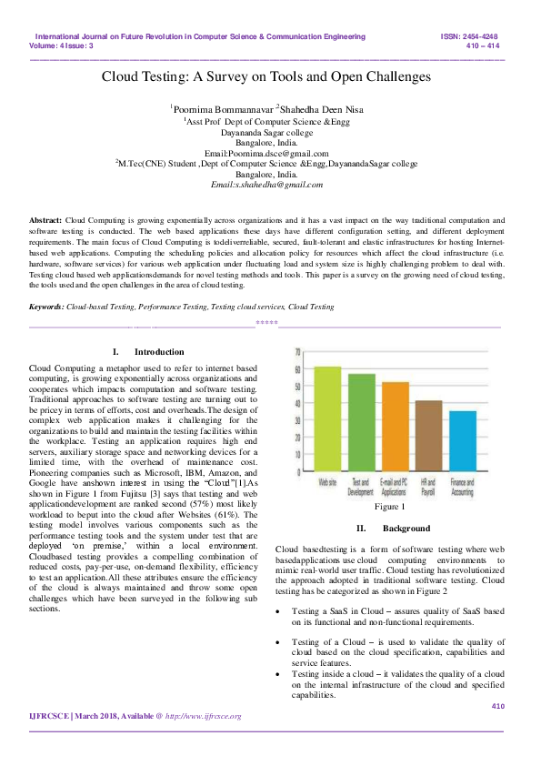 (PDF) Cloud Testing: A Survey on Tools and Open Challenges