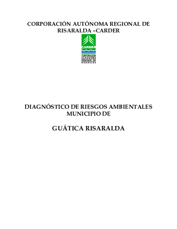 (PDF) CORPORACIÓN AUTÓNOMA REGIONAL DE RISARALDA –CARDER