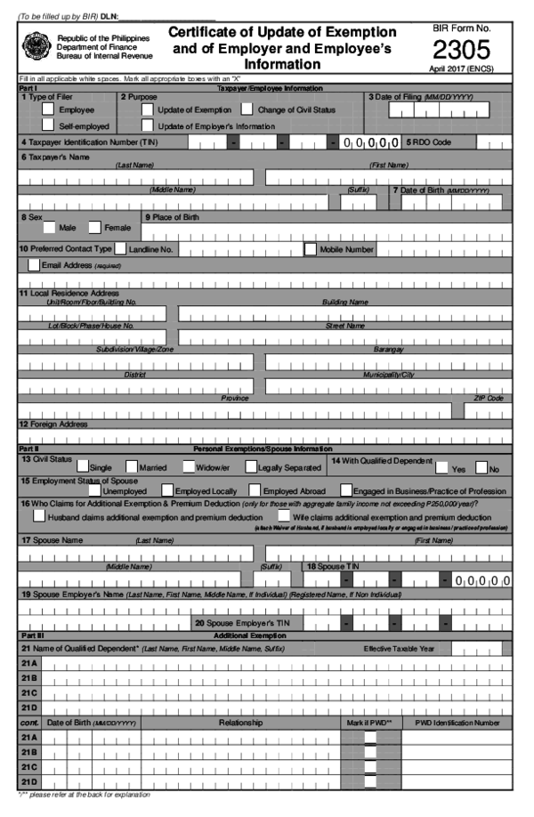 PDF) Certificate of Update of Exemption and of Employer and 