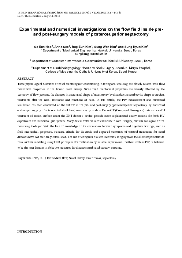 (DOC) Experimental and numerical investigations on the flow field ...