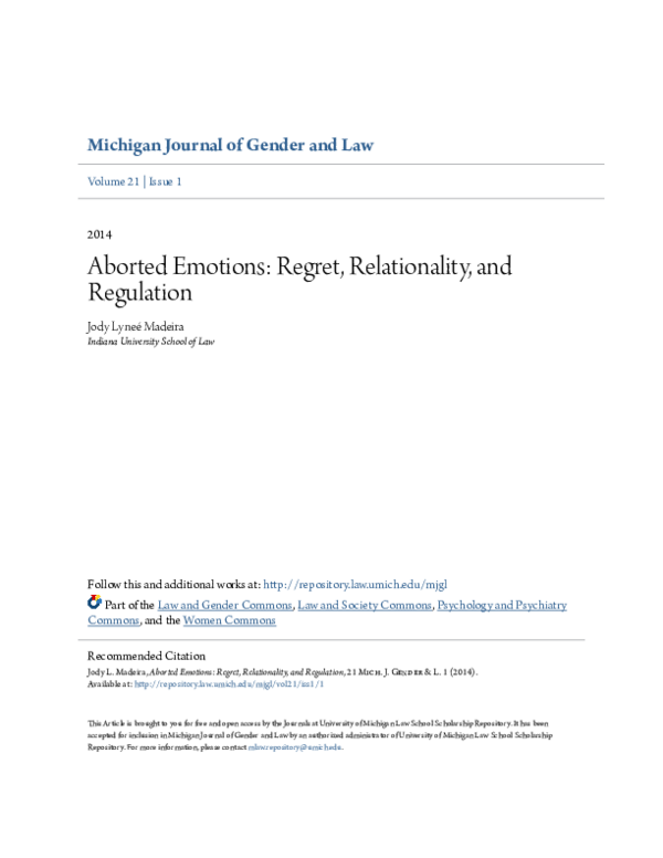 Aborted Emotions: Regret, Relationality, and Regulation