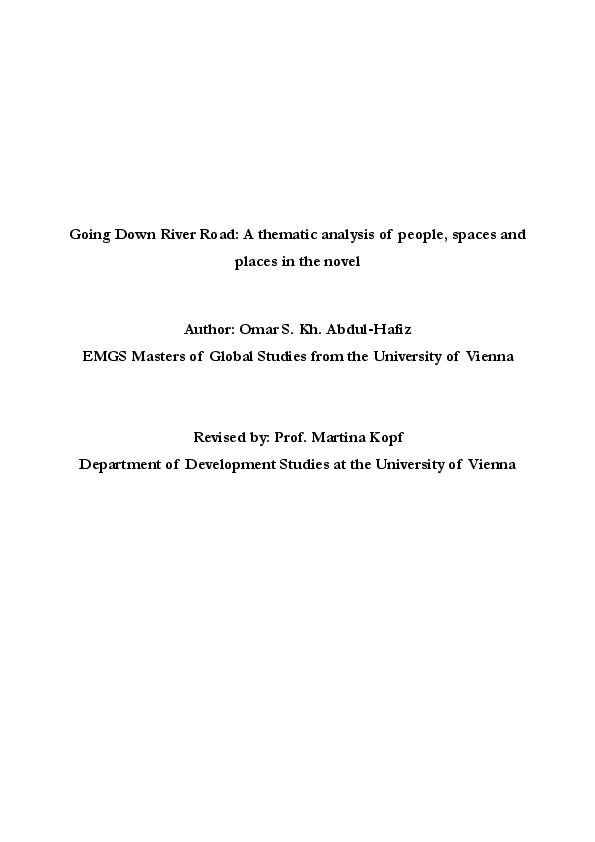 (PDF) Going Down River Road A thematic analysis of people, spaces and