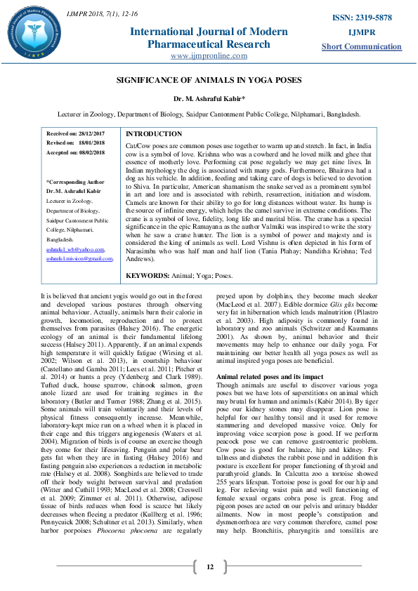 Animals In Yoga Poses