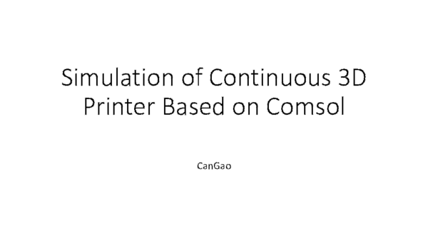 (PPT) Simulation of Continuous 3D Printer