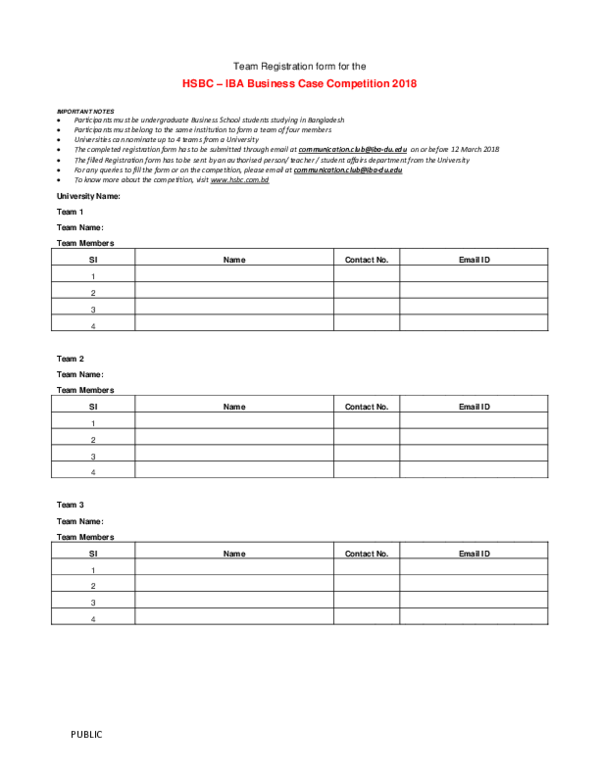 (PDF) TeamRegistration Form