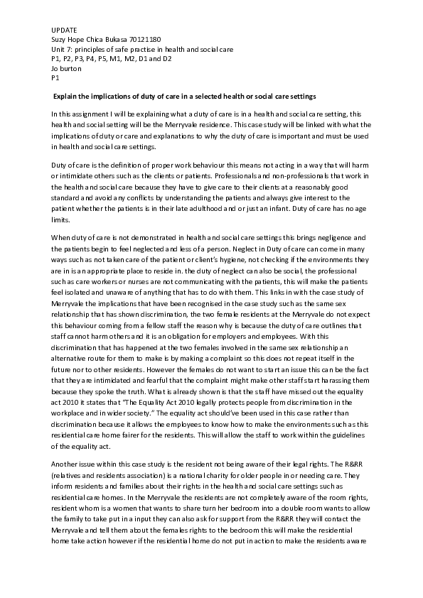 Health and social care assignment answers image