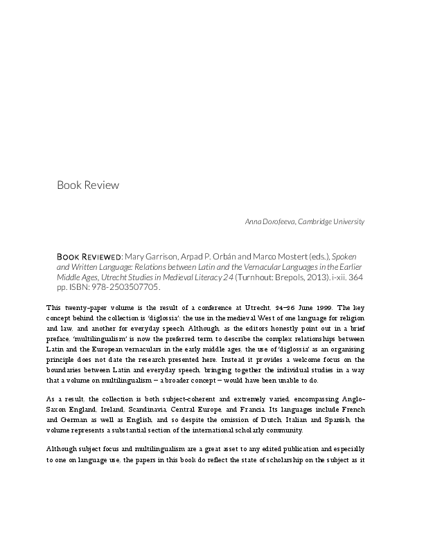 充実の品 Latin Between Relations Language Written And Spoken And Ages Middle Earlier The In Languages Vernacular The その他