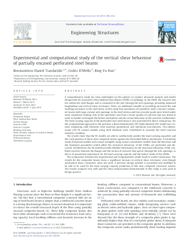 (PDF) Experimental and Computational Study of Vertical Shear Behaviour ...