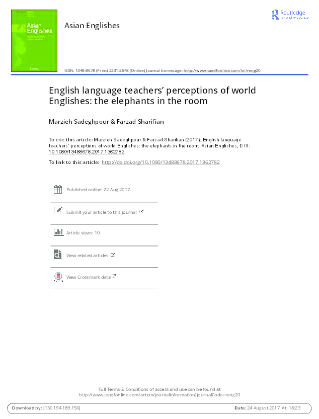 (PDF) English language teachers’ perceptions of world Englishes: the ...