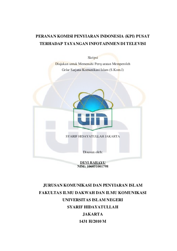Judul Skripsi Komunikasi Penyiaran Islam Ide Judul Skripsi Universitas
