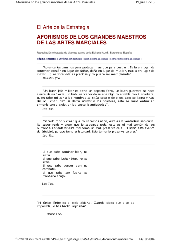 (PDF) El Arte de la Estrategia AFORISMOS DE LOS GRANDES MAESTROS DE LAS ...