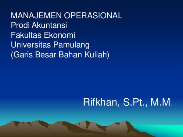 Ppt Master Manajemen Operasional Rifkhan Han Academia Edu
