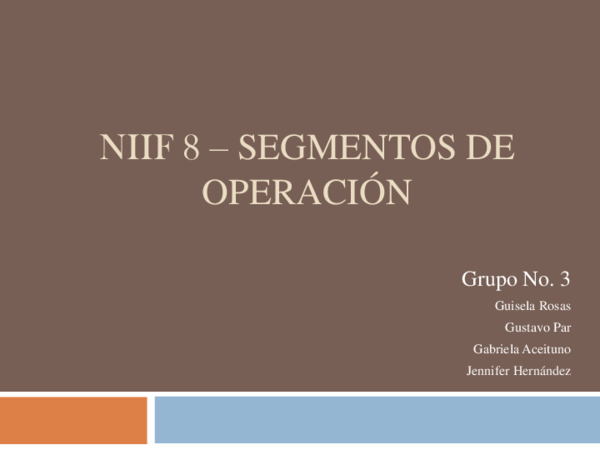 (PPT) NIFF 8 SEGMENTOS DE OPERACION