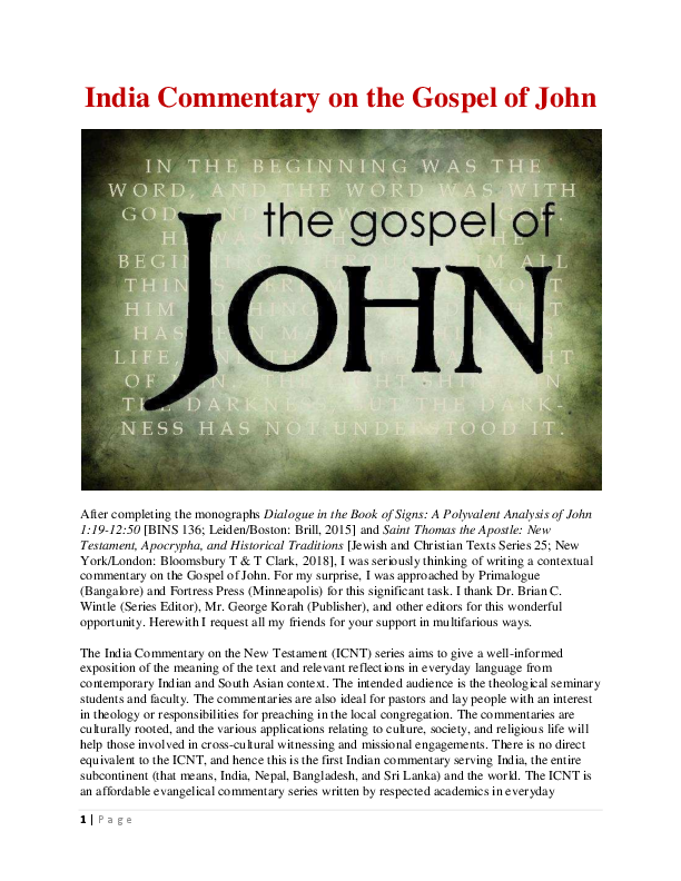 Commentary On The Gospel Of John