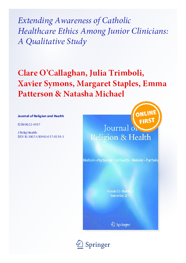 (PDF) Extending Awareness of Catholic Healthcare Ethics Among Junior