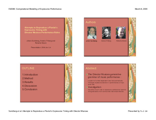 (PDF) Attempts to reproduce a pianist's expressive timing with Director ...