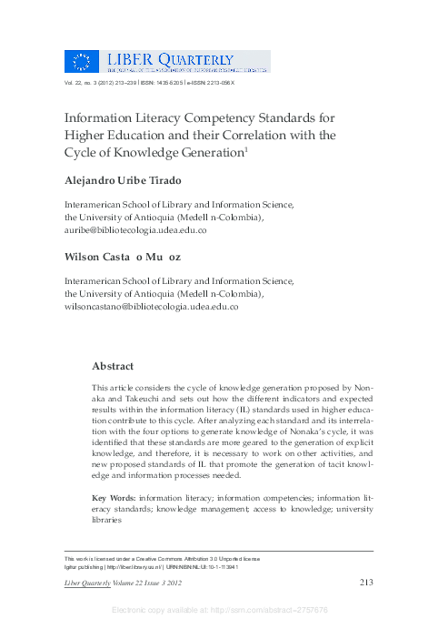 (PDF) Information Literacy Competency Standards for Higher Education ...