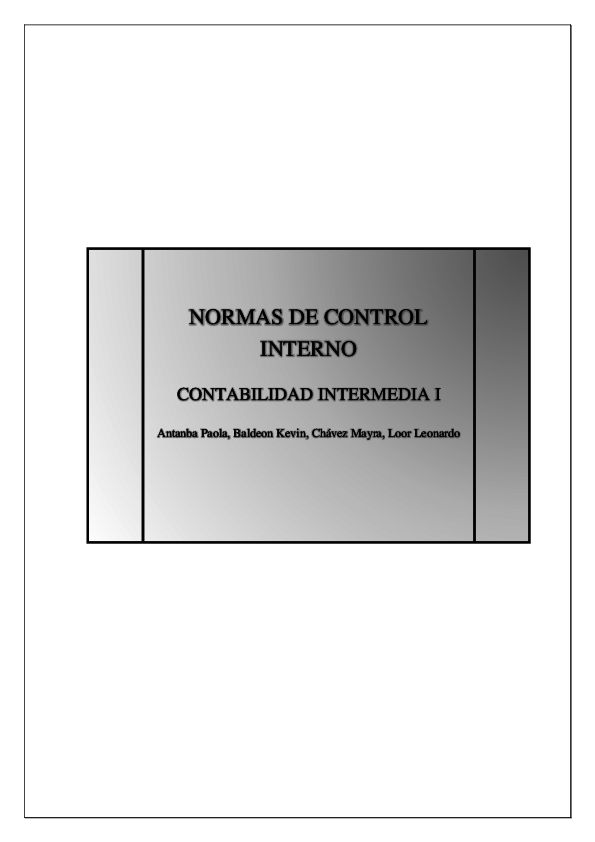(DOC) NORMAS DE CONTROL INTERNO CONTABILIDAD INTERMEDIA I