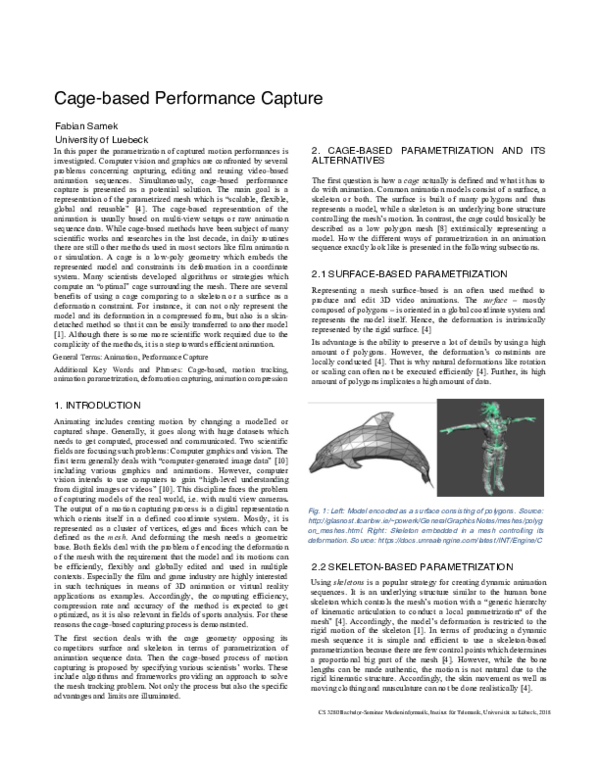 (PDF) Cage-based Performance Capture