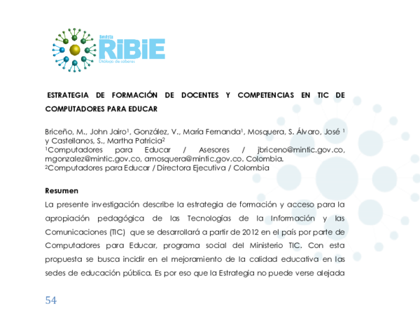 (PDF) ESTRATEGIA DE FORMACION DE DOCENTES Y COMPETENCIAS EN TIC DE ...