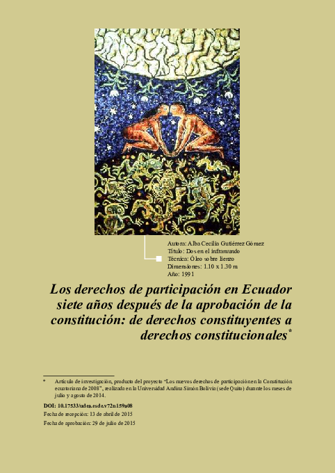 (PDF) Los derechos de participación en Ecuador siete años después de la ...