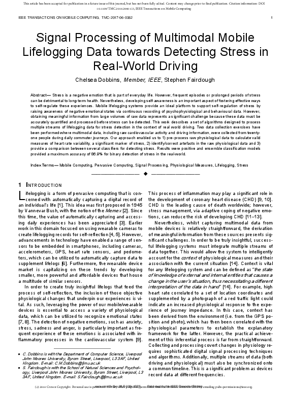 (PDF) Signal Processing of Multimodal Mobile Lifelogging Data towards ...