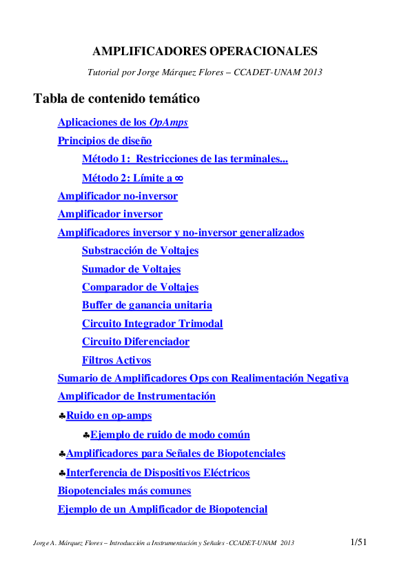  PDF AMPLIFICADORES OPERACIONALES Tabla De Contenido Tem tico JOSE 